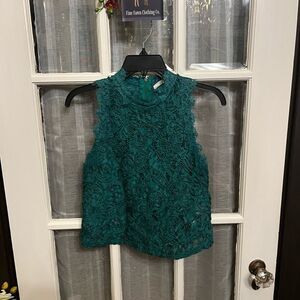 Zara 2017/2018 Winter Collection Green Lace Tank